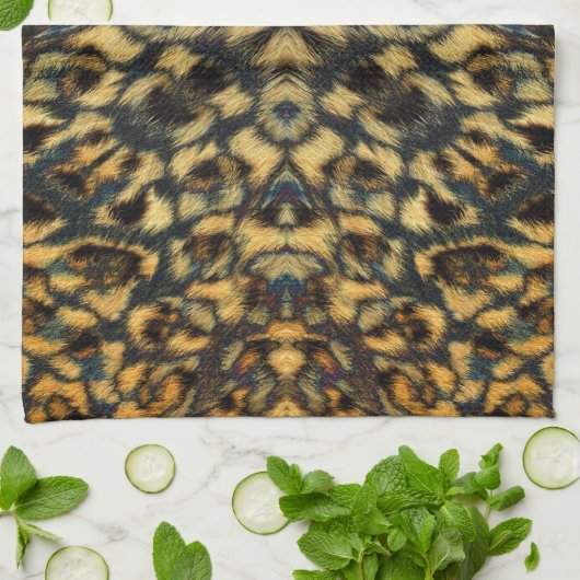 Kaleidoscope Leopard Fur Pattern Theedoek (Gevouwen)