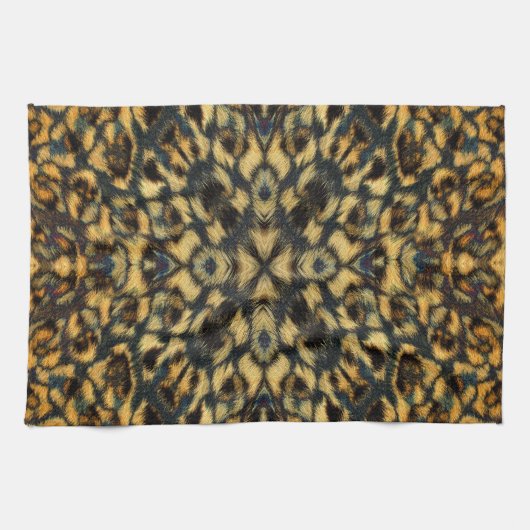 Kaleidoscope Leopard Fur Pattern Theedoek (Horizontaal)