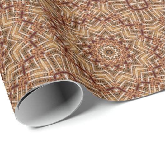 Kaleidoscope Light Brown Star Cadeaupapier (Rol Hoek)