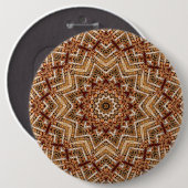 Kaleidoscope Light Brown Star Ronde Button 6,0 Cm (Voorkant /achterkant)