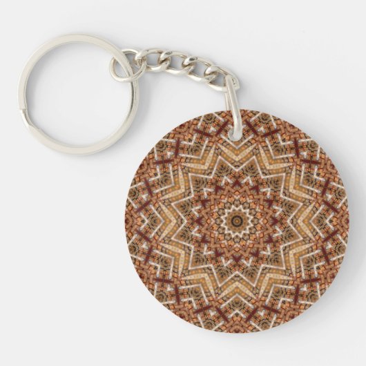 Kaleidoscope Light Brown Star Sleutelhanger (Voorkant)
