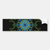 Kaleidoscope Mandala Art Black Blue Star Bumpersticker (Voorkant)