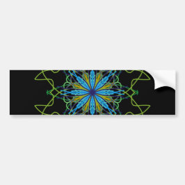 Kaleidoscope Mandala Art Black Blue Star Bumpersticker