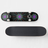 Kaleidoscope Mandala Art Black Roze Skateboard (Horizontaal)