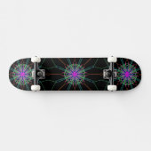 Kaleidoscope Mandala Art Black Roze Skateboard (Horizontaal)