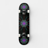Kaleidoscope Mandala Art Black Roze Skateboard (Voorkant)