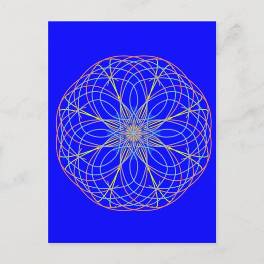 Kaleidoscope Mandala Art Blue Briefkaart (Voorkant)
