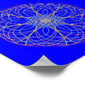 Kaleidoscope Mandala Art Energy Ball Blue Poster (Hoek)