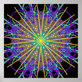 Kaleidoscope Mandala Art Energy Flower Poster