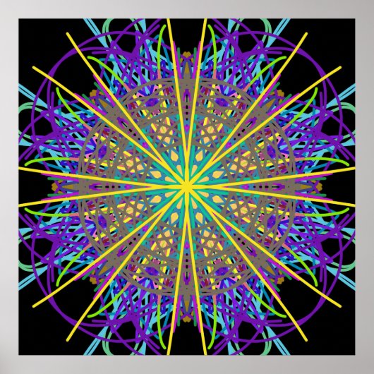 Kaleidoscope Mandala Art Energy Flower Poster (Voorkant)