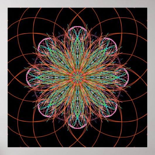 Kaleidoscope Mandala Art Energy Flower Poster (Voorkant)