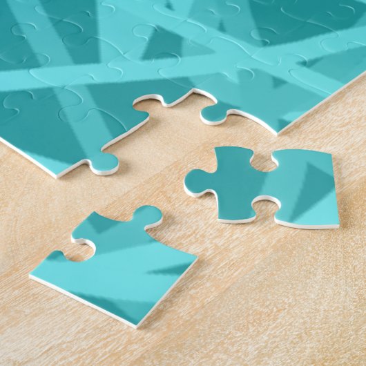 Kaleidoscope Mandala Art Energy Flower Turquoise Legpuzzel (Zijkant)