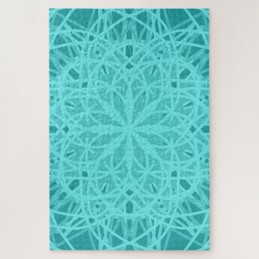 Kaleidoscope Mandala Art Energy Flower Turquoise Legpuzzel (Verticaal)
