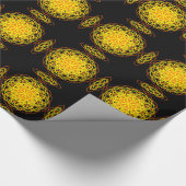Kaleidoscope Mandala Art Energy Flower Yellow Cadeaupapier (Hoek)