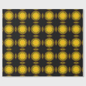 Kaleidoscope Mandala Art Energy Flower Yellow Cadeaupapier (Vlak)
