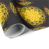 Kaleidoscope Mandala Art Energy Flower Yellow Cadeaupapier (Rol Hoek)