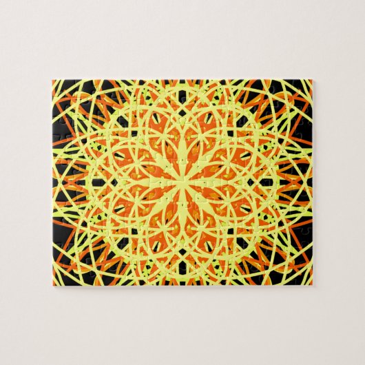 Kaleidoscope Mandala Art Energy Flower Yellow Legpuzzel (Horizontaal)
