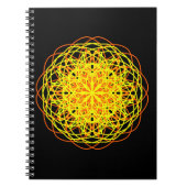 Kaleidoscope Mandala Art Energy Flower Yellow Notitieboek (Voorkant)