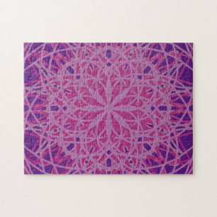 Kaleidoscope Mandala Art Flower Pink Paars Legpuzzel
