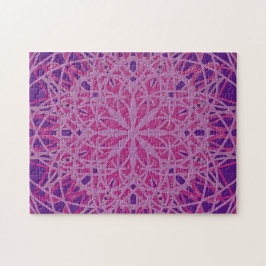 Kaleidoscope Mandala Art Flower Pink Paars Legpuzzel (Horizontaal)