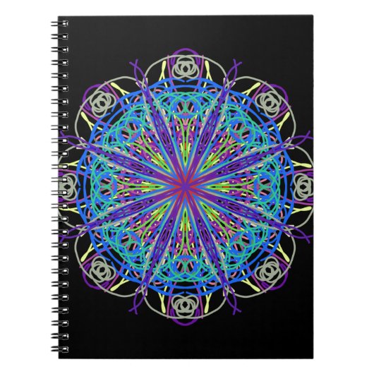 Kaleidoscope Mandala Art Joyful Colors Notitieboek (Voorkant)
