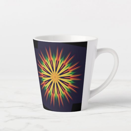 Kaleidoscope Mandala Flower-21855 Latte Mok (Rechts)