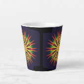 Kaleidoscope Mandala Flower-21855 Latte Mok (Voorkant)