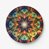 Kaleidoscope Mandala Flower Design-23091 Papieren Bordje (Voorkant)