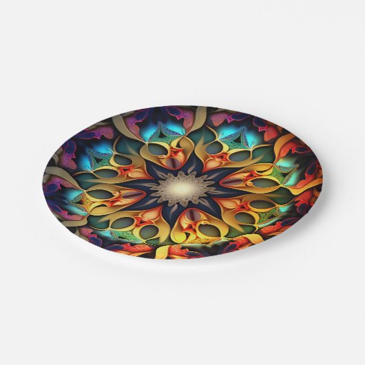 Kaleidoscope Mandala Flower Design-23091 Papieren Bordje (Gekanteld)