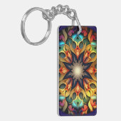 Kaleidoscope Mandala Flower Design-23091 Sleutelhanger (Voorkant Links)
