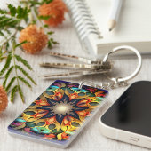 Kaleidoscope Mandala Flower Design-23091 Sleutelhanger (Voorkant Rechts)