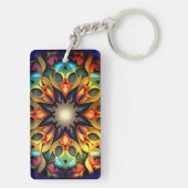 Kaleidoscope Mandala Flower Design-23091 Sleutelhanger (achterkant)