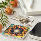 Kaleidoscope Mandala Flower Design-23091 Sleutelhanger (Voorkant Rechts)