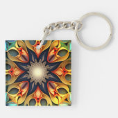Kaleidoscope Mandala Flower Design-23091 Sleutelhanger (Achterkant)
