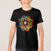 Kaleidoscope Mandala Flower Design-23091 Tri-Blend Shirt (Voorkant)