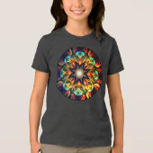 Kaleidoscope Mandala Flower Design-23091 Tri-Blend Shirt (Voorkant)