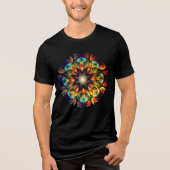 Kaleidoscope Mandala Flower Design-23091 Tri-Blend Shirt (Voorkant)