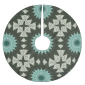 Kaleidoscope Mandala in groen en blauw Kerstboom Rok (Voorkant)