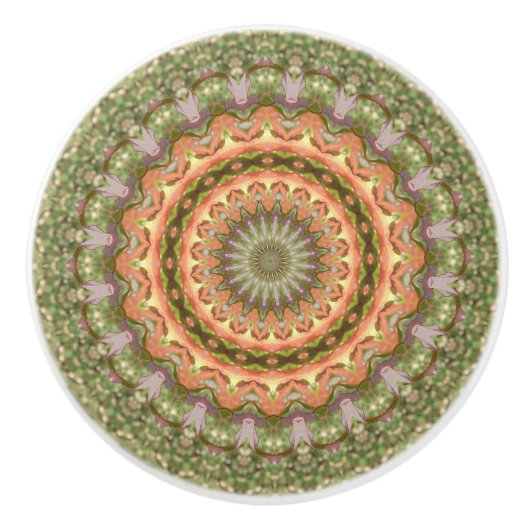 Kaleidoscope Mandala keramische knob groen sinaasa Knop (Voorkant)
