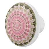 Kaleidoscope Mandala keramische knob roze en groen Keramische Knop (Rechts)