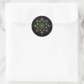 Kaleidoscope Mandala - Paarse Groen Zwart Ronde Sticker (Tas)