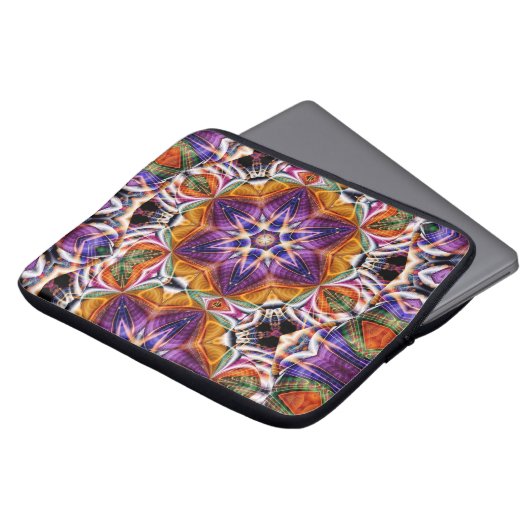 Kaleidoscope Neopreen Laptop Hoesje Sleeve (Voorkant top)