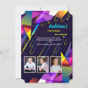 Kaleidoscope of Colors Photo Invitation Kaart