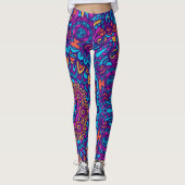 Kaleidoscope Paars Mandala Pattern Leggings (Voorkant)