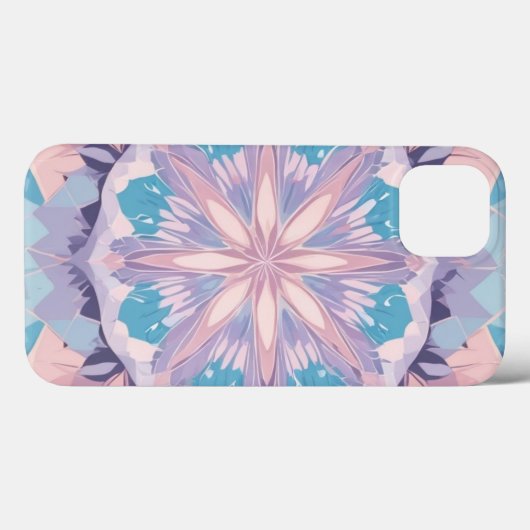 Kaleidoscope Pastel Kleuren iPhone Case (Achterkant (horizontaal))