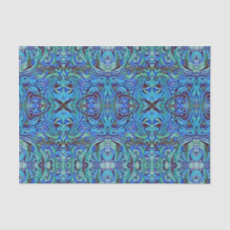 Kaleidoscope Patroon in Cool Blues Blauwgroen en G Tissuepapier