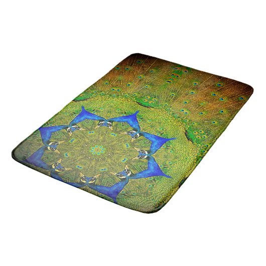 Kaleidoscope Peacock Bath Mat (Gekanteld)