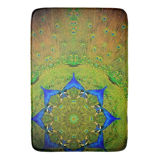 Kaleidoscope Peacock Bath Mat (Voorkant Verticaal)