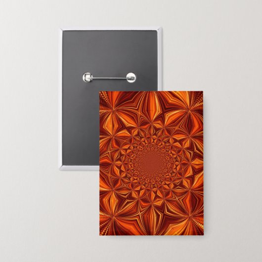 Kaleidoscope Red Digital Art Pattern-67546 Button (Voorkant / Achterkant)