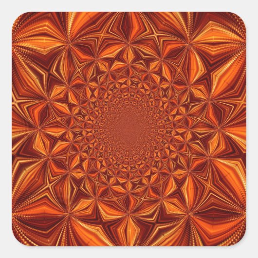 Kaleidoscope Red Digital Art Pattern-67546 Vierkante Sticker (Voorkant)
